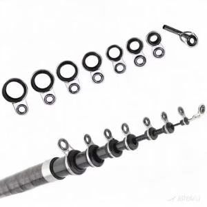 8Pcs 5-10# Fishing Rod Guide Rings Set Universal Sea Rock Fishing Pole Repair DIY Kit Multiple Sizes Top Tip 7-15mm Diameter