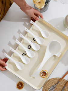 Creative Bone China Tailored Soup Spoon Long Handle Large Serving Spoon Ceramic Ladle Dining Utensils Set Family Use