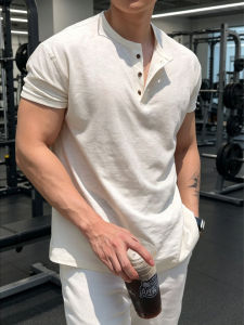 ZHUOCAN | Summer Breathable Fitness Slim Fit Bamboo Pique Cotton Mens T-Shirt