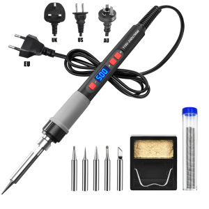 ILIBILIB 90W Soldering Iron 110V-240V LCD Screen 180-500°C Overheat Protection 6-In-1 Repair Tool Set