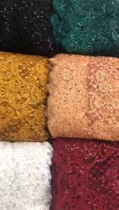 [ R-012 ] Trimming Border Lace Pengantin/Renda Baju/ Lace Baju Nikah Meter / Lace Murah Cantik Lebar 24CM