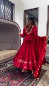 [PRE-ORDER] PARTYWEAR STYLISH ANARKALI LONG GOWN WITH EMBROIDERY & SEQUINCE WORK [DELIVERY TIME 12 DAYS]