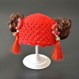 หมวกเด็กผู้หญิงสไตล์เจ้าหญิง หมวกฤดูใบไม้ผลิและฤดูใบไม้ร่วง หมวกเด็กผู้หญิงสไตล์จีนโบราณ เครื่องประดับผมแบบสวมหัว
