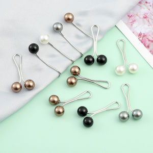 Biblio【Ready in Stock】 Jeans Skirt Waist Invisible Clip Detachable Fixed Buckle Headscarf Clamp Sweet Pearl Style 8Pcs/pack