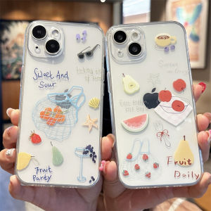 Creative Transparent Silicone Phone Case for Apple 16Promax 15 14Plus 13 Summer 12Mini Cute 11 17 Full Cover Protection Soft Shell