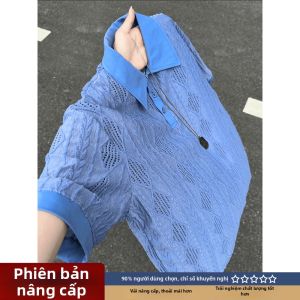 LIUBU | Áo Polo Thoáng Khí Đục Lỗ Màu Đen