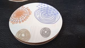 Tatakan Gelas Keramik Motif Handmade & Dekorasi