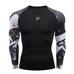 Men Running Compression T-shirt Long Sleeve Sport Tees Gym Fitness Sportshirts Male Jogging Sportswear Homme Athletic Shirt Tops