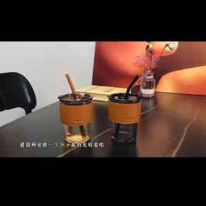 STV Tumbler Gelas Kaca Vintage Aesthetic Bottle Cup Coffee Simple Elegan Water 400ml Free Sedotan kaca