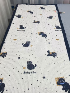 School Opening Season Universal Double-Sided Thickened Cotton Sandwich Bed Cover Single Bed Size Geometry Pattern Bedding