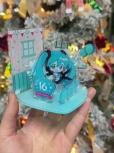 Bandai | Vocaloid Hatsune Miku 16th Anniversary Acrylic Stand Figure Anime Decor 3D Wall Art Cute Desktop Ornament Gift for Fans