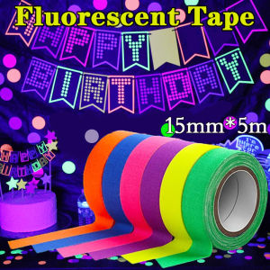 UV Fluorescent Tape Cotton Tape Blacklight Glow in The Dark Neon Gaffer For Home Birthday Party Halloween Decoration