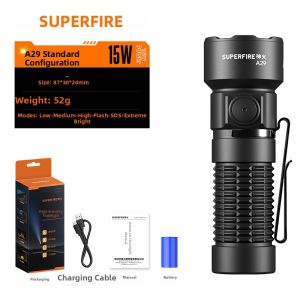 SUPERFIRE | High Beam Super Bright Rechargeable Magnetic Durable Mini Portable Flashlight