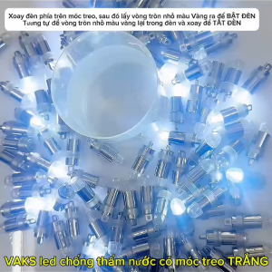 Combo 3 Đèn LED mini CHỐNG THẤM NƯỚC có móc treo màu TRẮNG ko chớp - lý tưởng trang trí cho các bữa tiệc