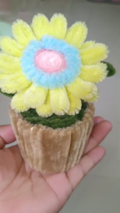 เยอบีร่าสีเหลือง ดอกไม้กำมะหยี่ ดอกไม้ประดิษฐ์ งานทำมือ