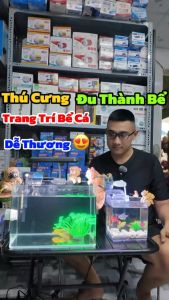 Cún Mặt Xệ Đu Thành Bể Cá (Trang Trí Bể Cá Cảnh) (Size 16cm)