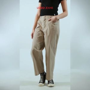 Logo Jeans Celana Panjang Wanita Liyana Khaki 43061L5KH