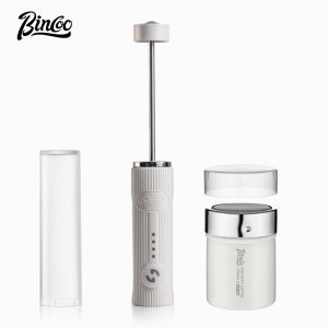 BINCOO Electric Milk Frother with Coffee Latte Maker Powder Dispenser Set Handheld Coffee Utensil Set