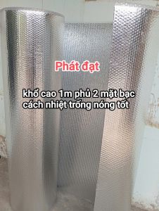 Tấm cách nhiệt chống nóng Khổ cao 1m x dài 5m hoặc 10m dùng để giảm nóng mái tôn nhà xưởng.