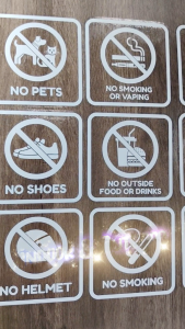 Signage Sticker Shop Business Office Home Push / Pull / NoSmoking / NoPets / NoOutsideFood