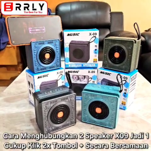 Speaker Bluetooth ERRLY X09 Speakers Wireless Hi-Fi Audio Super Bass TWS 2 IN 1 + Stand Phone