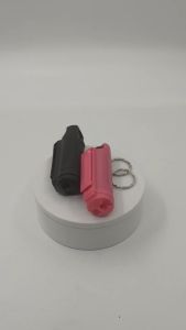 Black/Grey Personal Safety Key Chain with Quick Release for Easy Access Finger Grip 20ml PS Defense