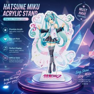 Bandai | Hatsune Miku large acrylic standee double sided illustration decoration 15cm anime figure Luotianyi