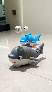 Đồ chơi cá mập thổi bóng Toysthinking có nhạc và đèn led vui nhộn giúp bé tập bò và phát triển kỹ năng vận động