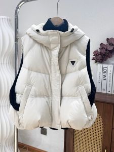 plus Size down Jacket Vest Womens Loose Short Style Hooded Outerwear Trendy Commute Pure Color Zipper Closure Chinese Origin
