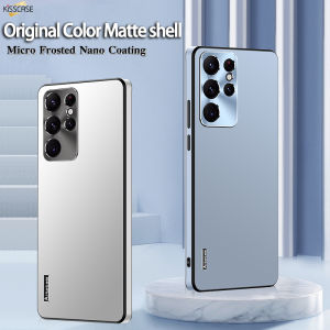 Kisscase cho Samsung s24ultra màu gốc Matte bảng nối đa năng vỏ kim loại cho Galaxy S24 Ultra S23 S22 S21 Plus Vỏ điện thoại ống kính máy ảnh bảo vệ siêu mỏng chống sốc