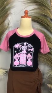 PRETTY STYLES - Crop Top RIB Wanita Pink Bone (LD 88 P 40)