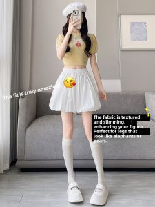 MiiOW | Cat Lady Bloom Short Skirt Womens Summer Outdoor Wear Fluffy A-Line Mini Skirt Anti-Light High Waist Loose Fit Thin Model