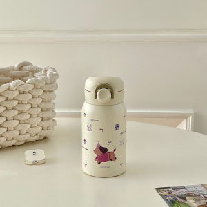 Cute Mini Dog Thermos Portable Water Cup for Women High Aesthetic Value Cold Preservation Straight Drinking Mouth Stainless Steel