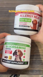 【SG Stock】 ZEZY Dog Skin Allergy Relief Soft Chews 120pcs Relieve Itching Scratching Skin Allergy Skin Allergy Relief Anti-Itch 300g