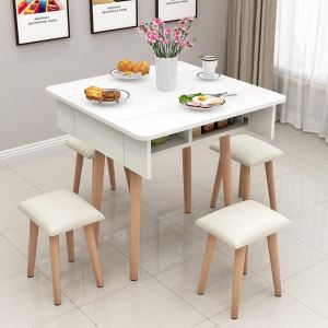 Folding Island Table For Kitchen Extendable Dining Table Foldable Kitchen Table Set Household Small Apartment 餐桌