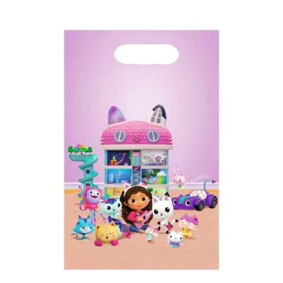 Disney | 10-50pcs Gabby Doll House Gift Bag Kids Birthday Party Decoration Loot Goodie Bag Candy Bag Packaging Baby Shower Party Favors