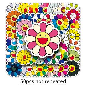 Creative Sunflower Graffiti Stickers 100 Pcs Decorative Decals for Laptop Phone Case Skateboard Helmet Cute Stationery Supplies