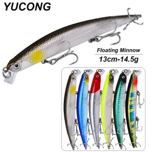 YUCONG 1PC Floating Minnow Bait 14.5g-0.47oz Long Casting Fishing Lure Topwater Wobbler Noisy Cebos With Tin Color Hooks pesca