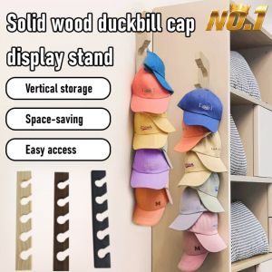 💖Cap hook coat hook on the wall✨ Solid wood nail-free hat hook wall hanger Solid wood hat display rack Wall-mounted storage Simple and modern Creative coat rack Home decoration Multi-function coat rack Space saving Beautiful and practical