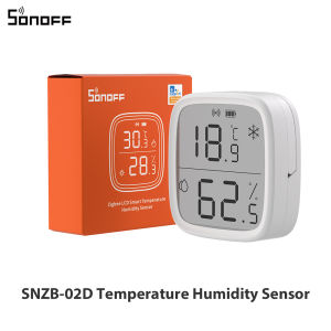 Sonoff | SONOFF SNZB-02D Zigbee 2.5" LCD Smart Temperature Humidity Sensor ZigBee Standard Compatible Smart Scene with ZBBrige-P Alexa
