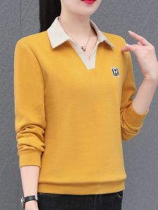 เสื้อสเวตเตอร์คอโปโลผู้หญิงฤดูใบไม้ผลิและฤดูใบไม้ร่วง 2025 ฤดูใบไม้ผลิใหม่ เสื้อยืดแขนยาวแฟชั่นลดอายุ เสื้อคลุมกันหนาว เสื้อคลุมกันหนาว