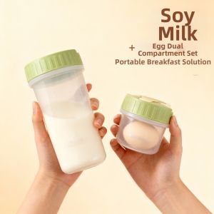 WODEBAIHUI | Portable Breakfast Storage Containers Sealable Leakproof Measuring Transparent Heatable