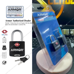 ARMOR TSA326B-1 TSA Approved Padlock 1 Key Opens 3 Locks Travel Luggage Lock KEY ALIKED