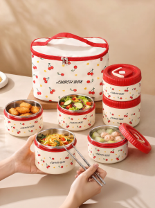 HUAJIDA | Insulated Stainless Steel Microwave-safe Multilayer Bento Box