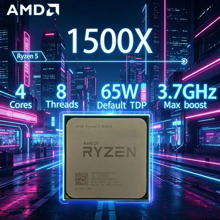 AMD | AMD Ryzen 5 1500X AMD R 5 1500X CPU 4-Core 8-Thread 3.7 GHz Unlocked Desktop Processor Socket AM4 Gaming CPU Without Package