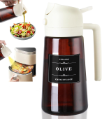 2-in-1 Glass Oil Dispenser & Sprayer - 16oz/470ml Leakproof Olive Oil Sprayer Bottle for Cooking Air Fryer BBQ Baking Salad