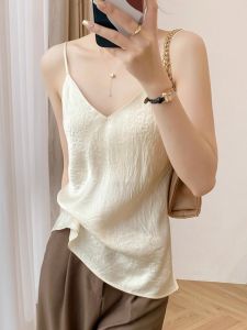 Milk White Acetate Strap Womens Summer New Design Sensation Small Outerwear Sleeveless Vest Base Top Autumn Season