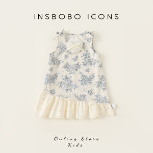 insbobo | Đầm Dài In Hoa Cho Bé Gái Không Tay