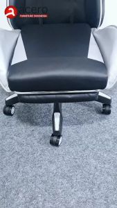 Acero Furniture - Kursi Gaming Footrest Silver Gold KG 750 Silver