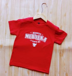 kaos anak distro kemerdekaan RI 17 agustus terbaru bahan cotton combad 30s usia 1-10 tahun